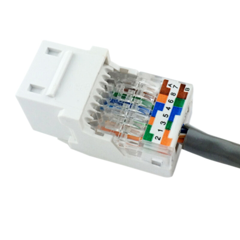 安普西蒙 超五类非屏蔽网络RJ45插座免打模块 CAT5E百兆网络电脑网线模块 白色 个