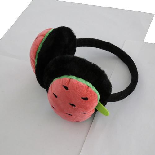 oem定制耳机工厂毛绒耳机保暖耳机水果草莓毛绒头戴式耳机